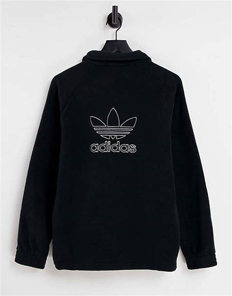 adidas originals adicolor 1/2 zip fleece in black|adidas Originals mens Adicolor Polar Fleece Half.